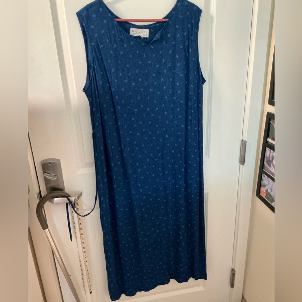 3X rayon blue dress